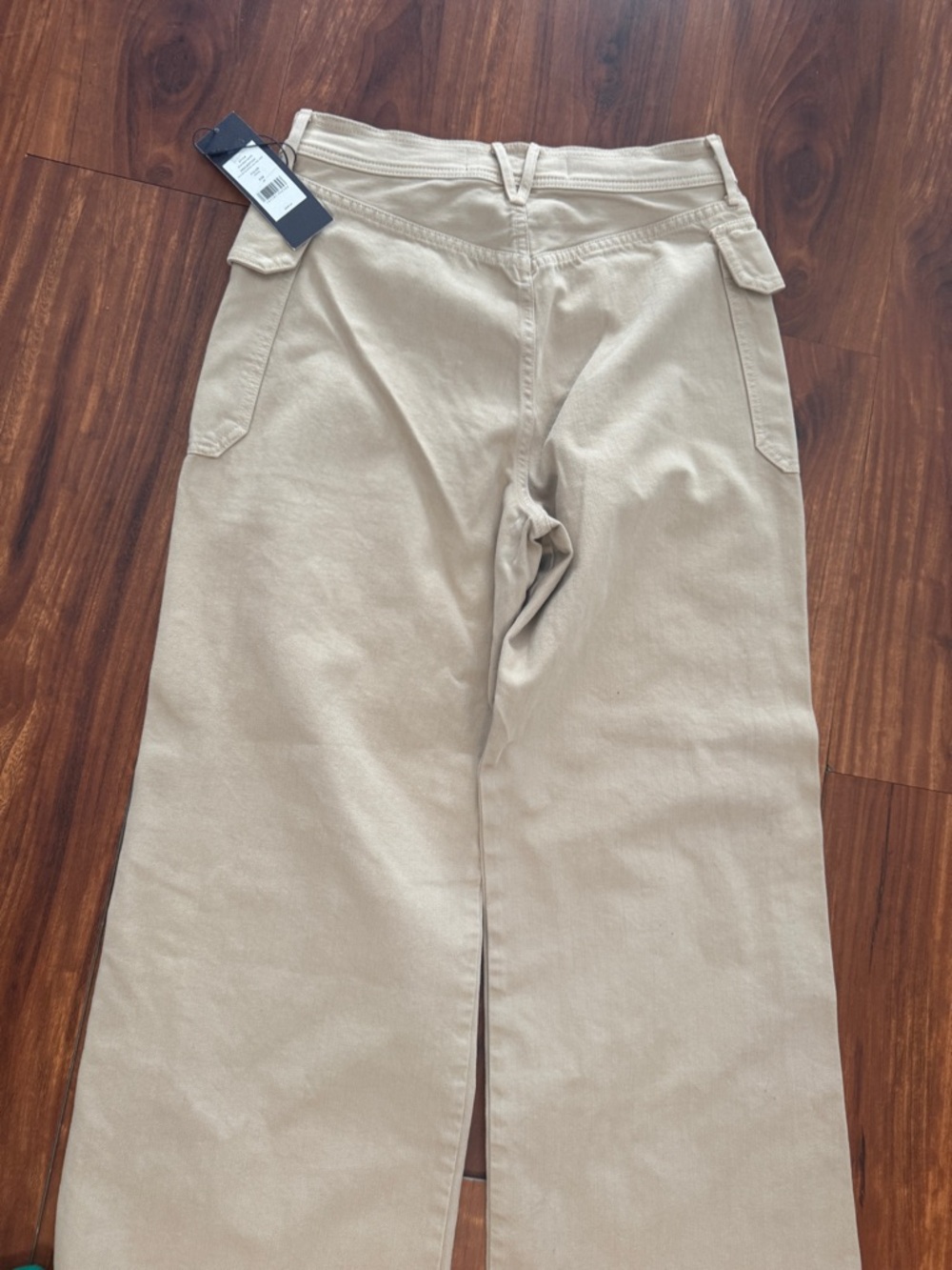 Veronica Beard Neutral Beige Wide-Leg Utility Jeans - Picture 5 of 7